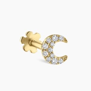 Maria Tash Diamond Moon Threaded Stud Earring